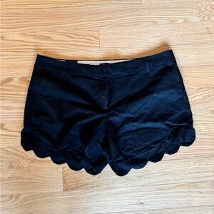 J. Crew Black High Waist Scalloped Shorts